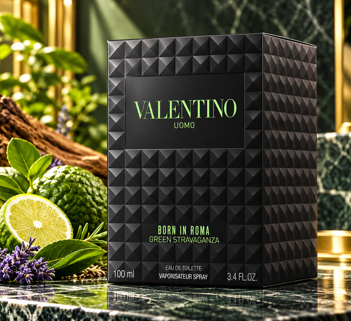 Valentino Uomo Born in Roma Green Stravaganza Eau de Toilette for Men, 3.4 oz / 100 ml