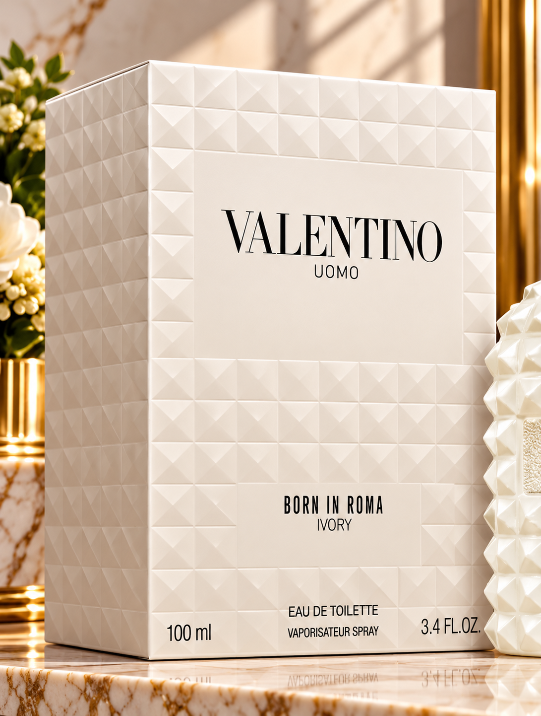 Valentino Uomo Born in Roma Ivory Eau de Toilette for Men, 3.4 oz / 100 ml