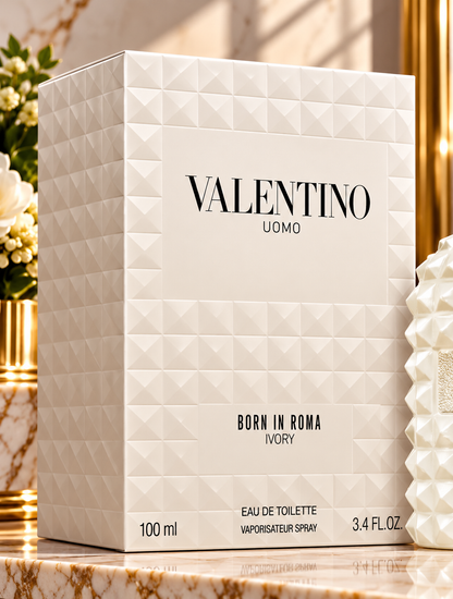 Valentino Uomo Born in Roma Ivory Eau de Toilette for Men, 3.4 oz / 100 ml
