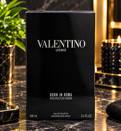 Valentino Uomo Born in Roma Rockstud Noir EDT for Men – 3.4 oz (100 ml)