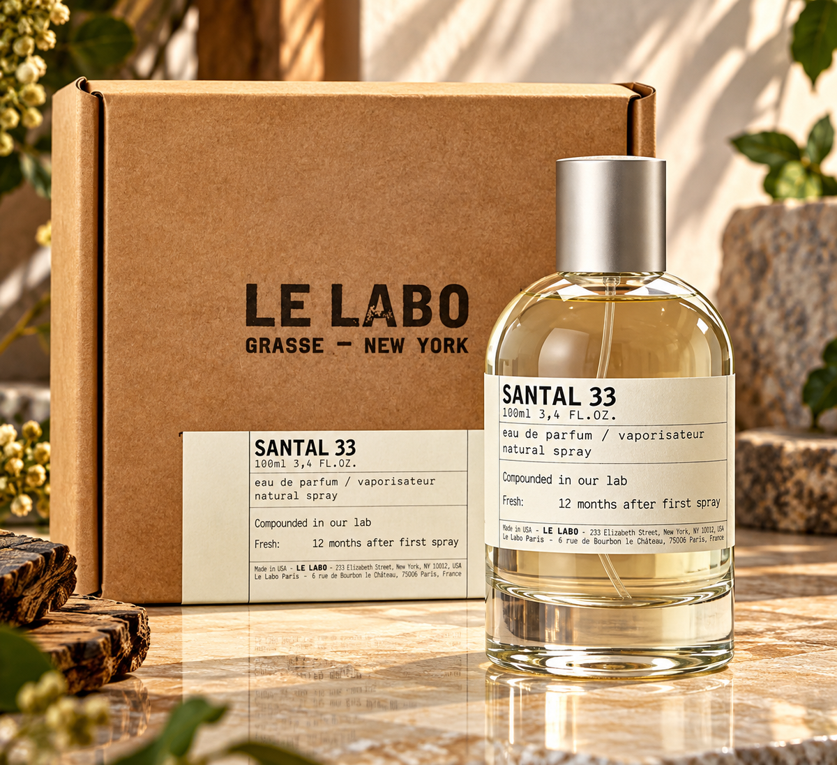 Le Labo Santal 33 Eau de Parfum Unisex, 3.4 oz / 100 ml - Fragrance Collection