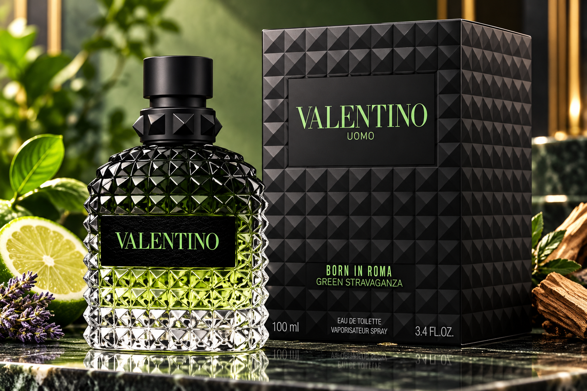 Valentino Uomo Born in Roma Green Stravaganza Eau de Toilette for Men, 3.4 oz / 100 ml