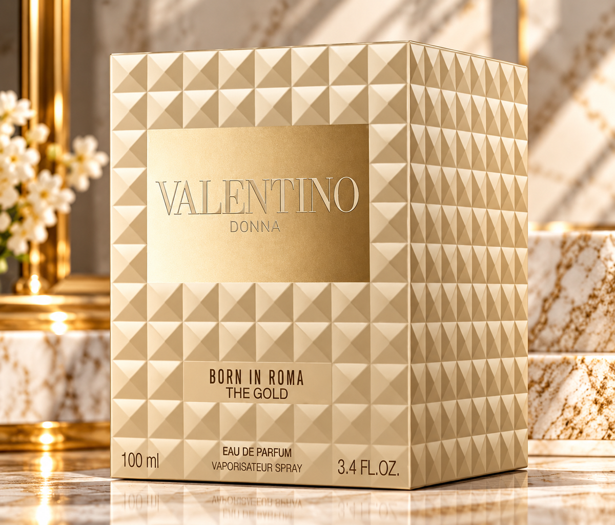 Valentino Donna Born in Roma The Gold Eau de Parfum for Women, 3.4 oz / 100 ml